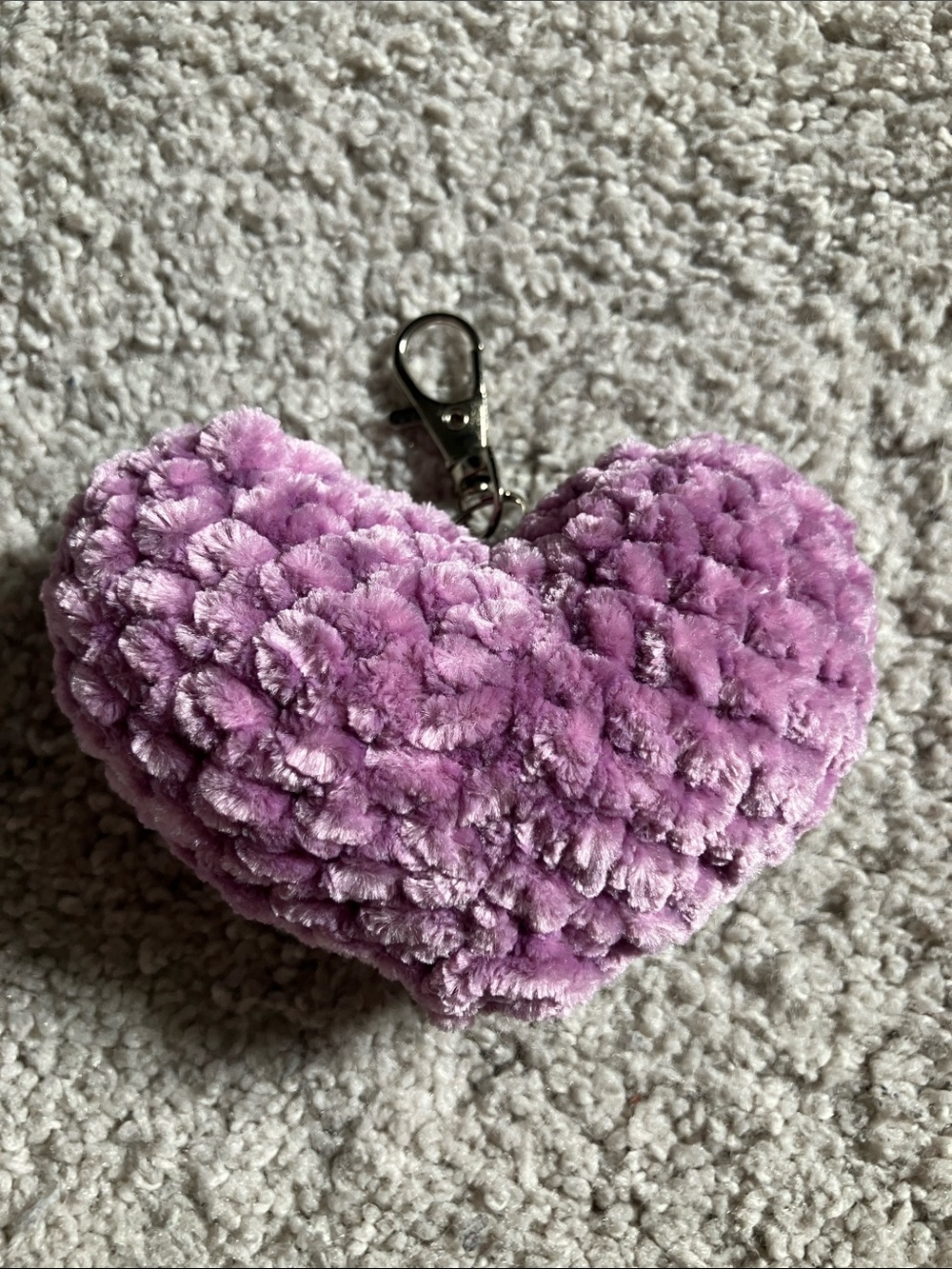 Crochet Heart Keychain 💜